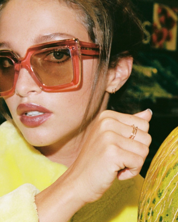 Double Hoop Gold Diamond Earrings | LECARRE