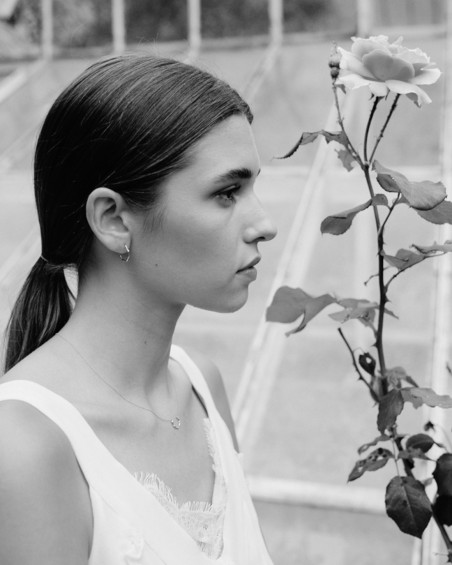 Boucles d'oreilles en bambou, or et diamants | LECARRE