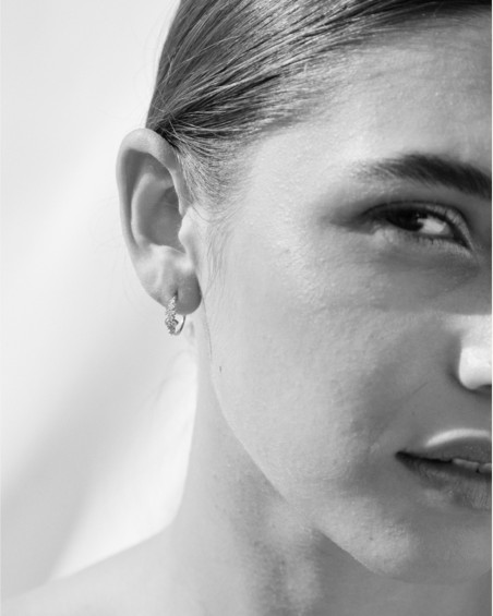 Bamboo Hoops White Gold And Diamonds | LECARRE