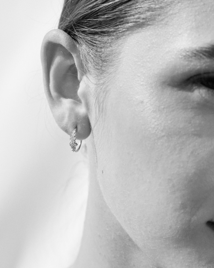 Aros Bambu Oro Blanco Y Diamantes | LECARRE