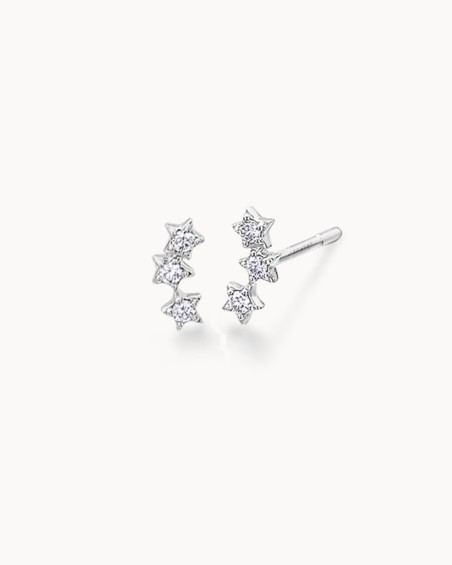 White Gold Earcuff Stars Diamonds | LECARRE