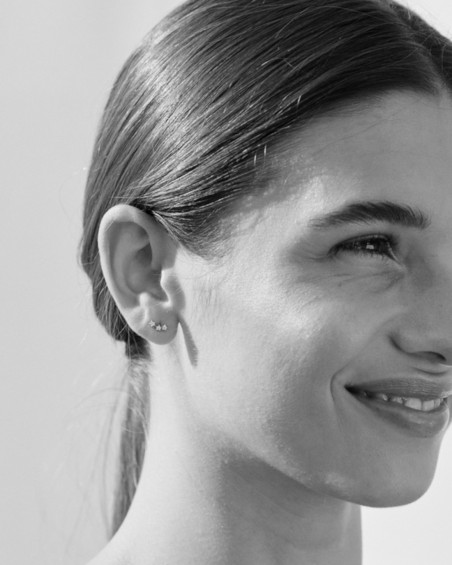 Manchette d'oreille en or blanc ornée d'étoiles et de diamants | LECARRE