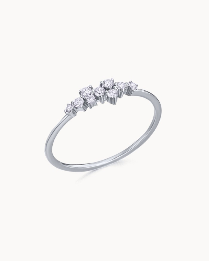 Anillo Cascada Diamantes Oro Blanco | LECARRE