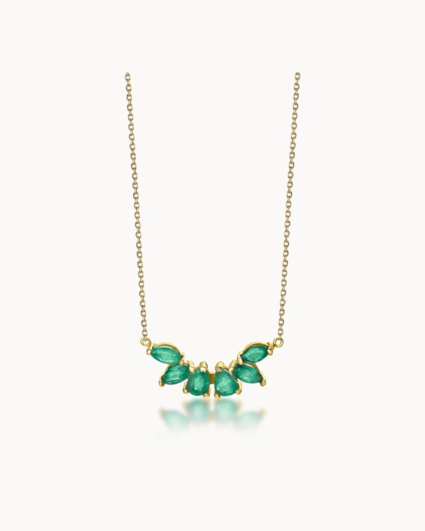 Wild Emerald Pendant Gold Chain | LECARRE