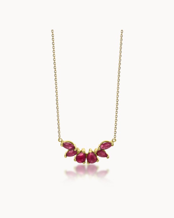 Złoty łańcuszek z wisiorkiem Wild Rubies | LECARRE