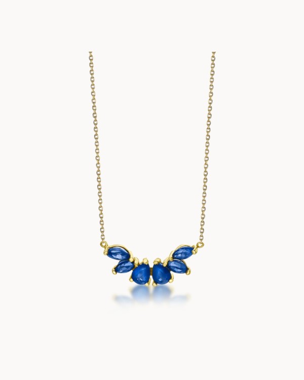 Pingente Wilde Sapphire com Corrente de Ouro | LECARRE