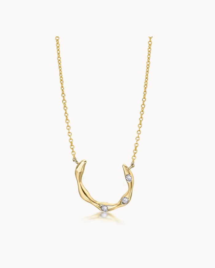 Pendentif Bambou en Or et Diamants | LECARRE