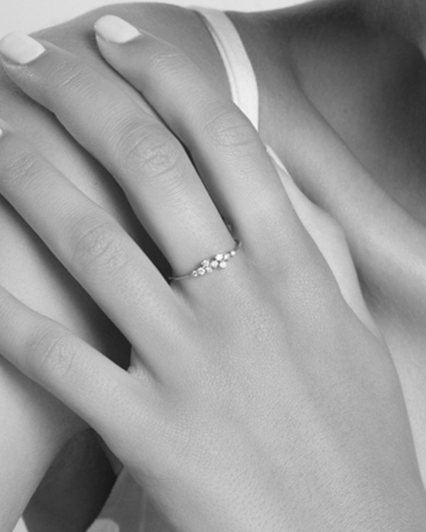 White Gold Diamond Waterfall Ring | LECARRE 2