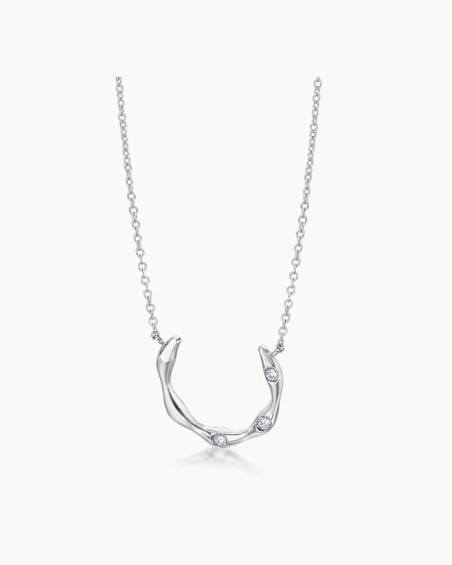 Pingente de bambu em ouro branco com diamantes | LECARRE