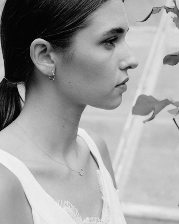 Ciondolo Bamboo in oro bianco con diamanti | LECARRE 2