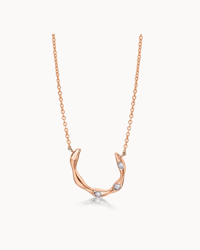 Colgante Bambu Oro Rosa Diamantes | LECARRE