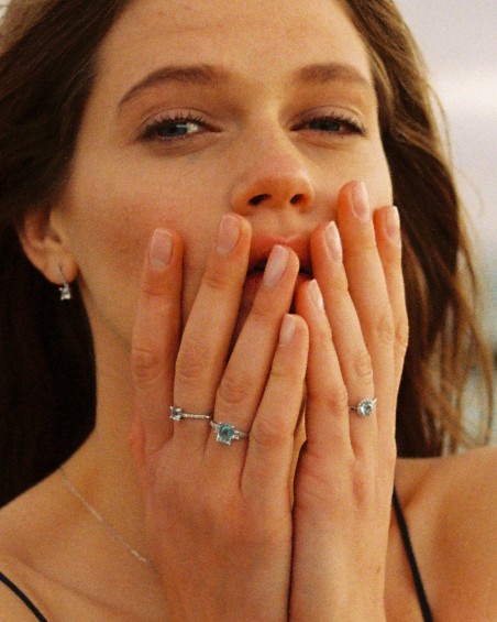 Bague Destiny en topaze bleue et diamants | LECARRE